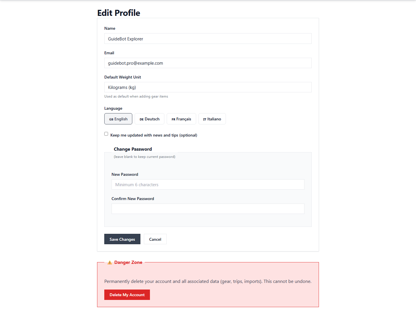 Open Your Profile Settings screenshot