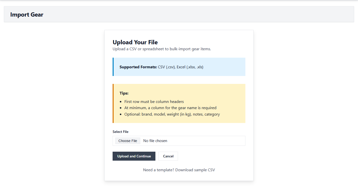 How to Import Gear into PackLite